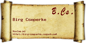 Birg Cseperke névjegykártya